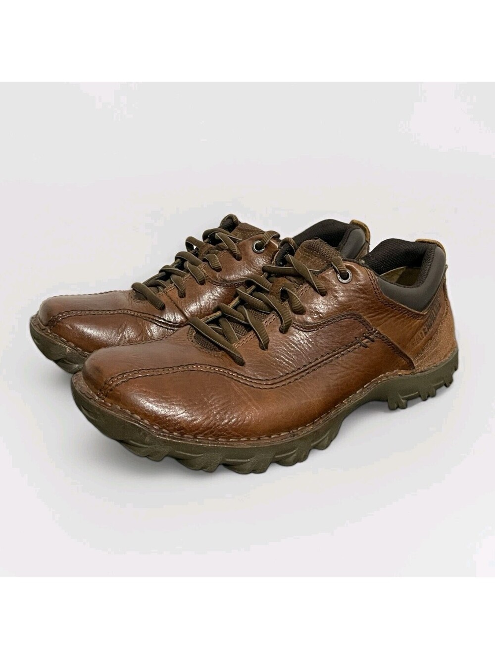 Caterpillar Mens Size 8.5 Oxford Shoes Brown Leather Lace Up Hiking Work Boots